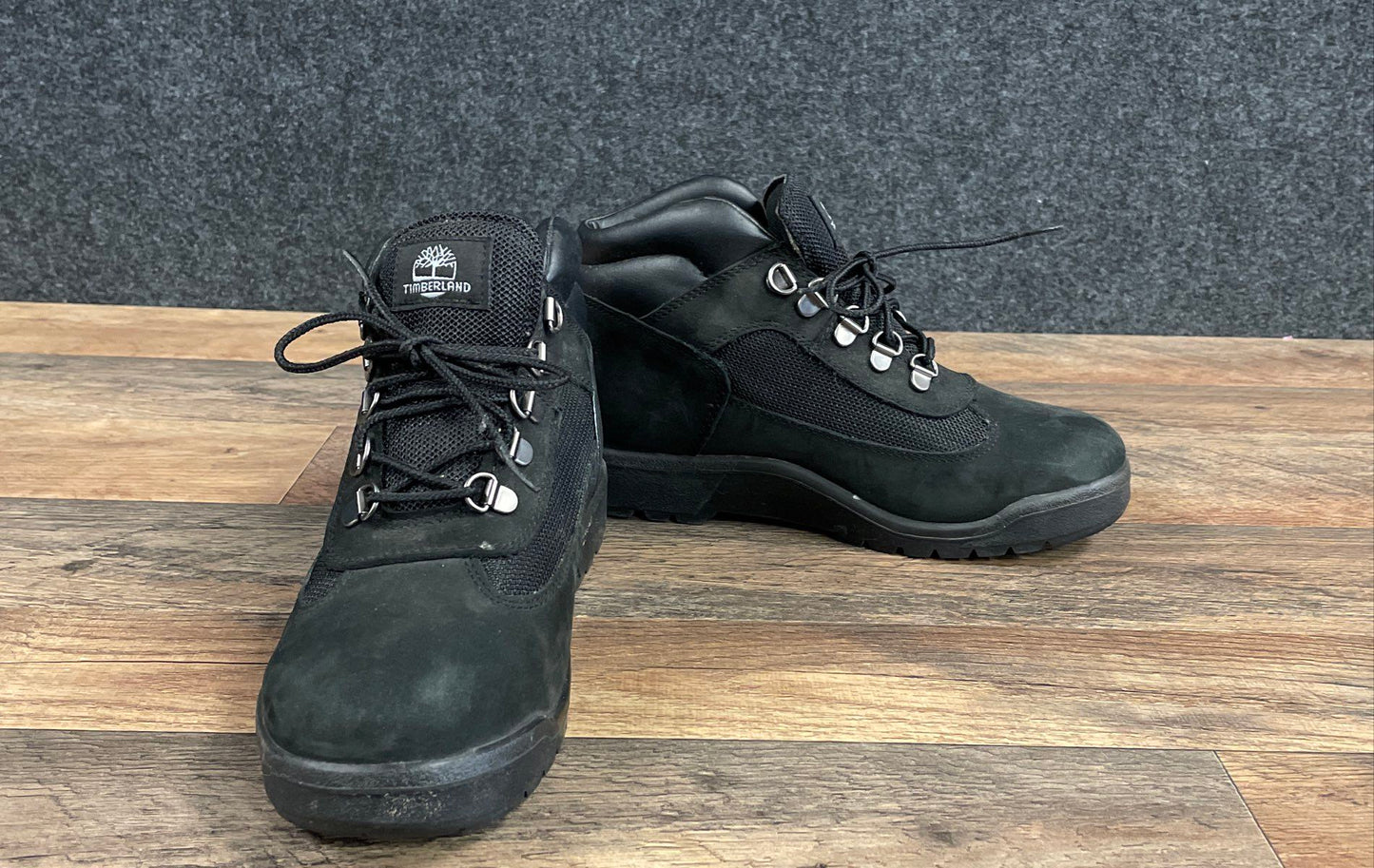 Timberland Field Boots Black Nubuck Mesh Mid Top Youth Size 5.5