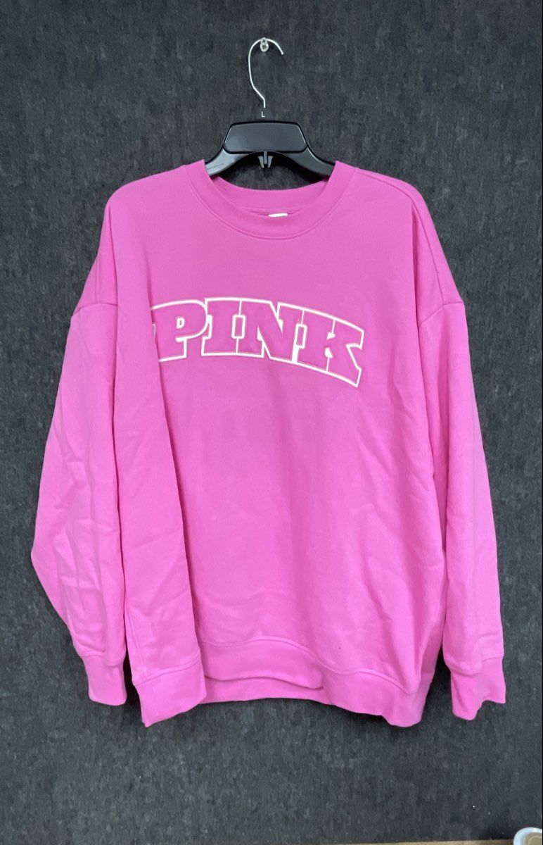 Victoria's Secret PINK Women's Pink Graphic Logo Pullover Sweatshirt Sz L