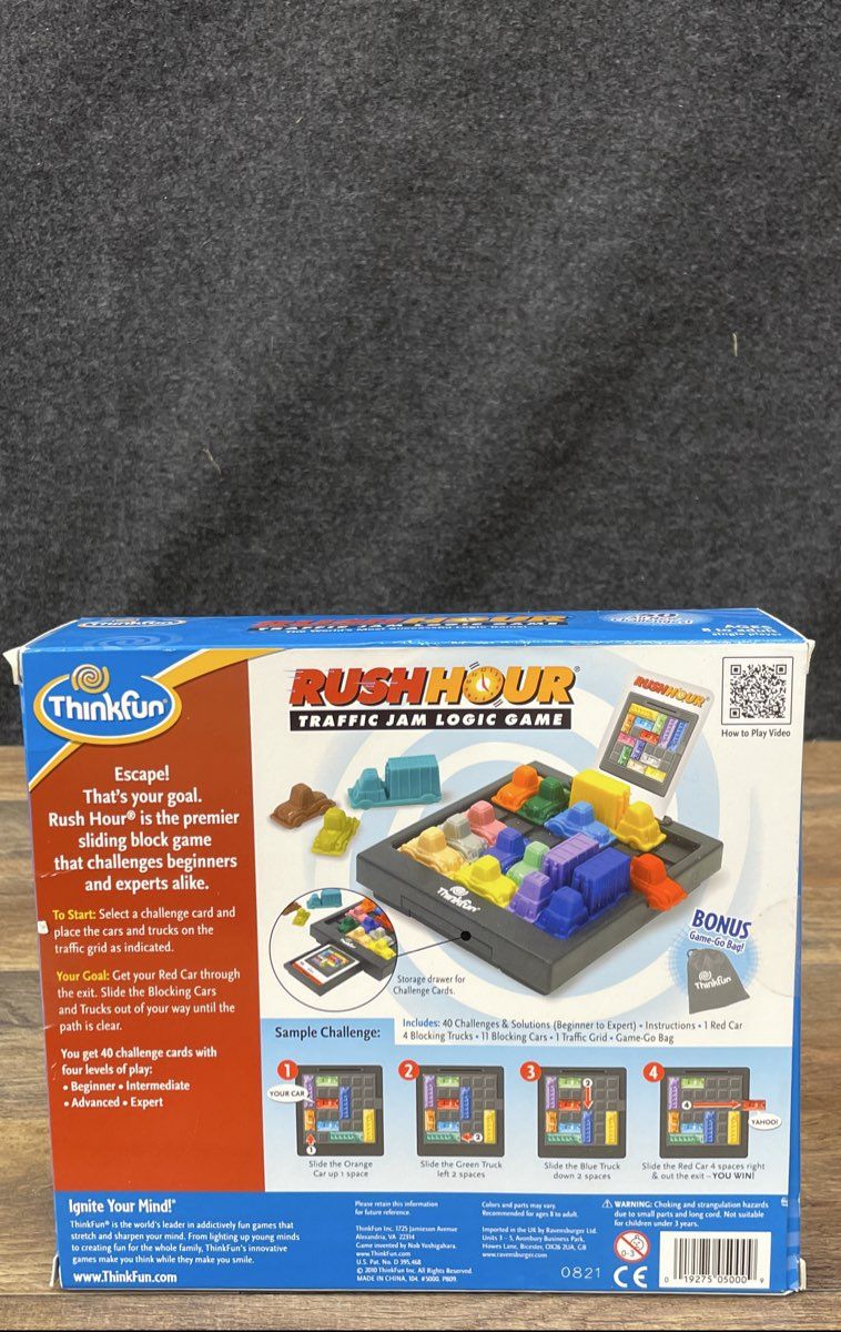 Thinkfun Rush Hour Traffic Jam Logic Game With 40 Challenges Single Player