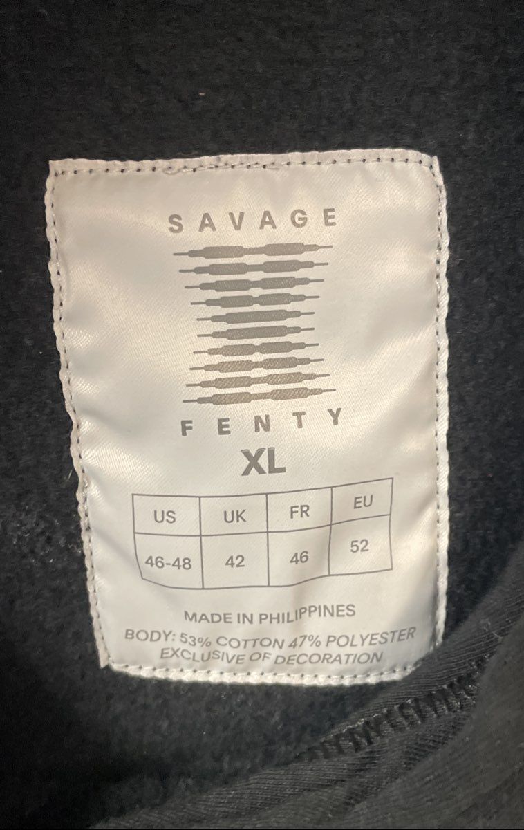 Savage X Fenty Women's Black Pullover Hoodie Boxy Logo Graphic Sz XL