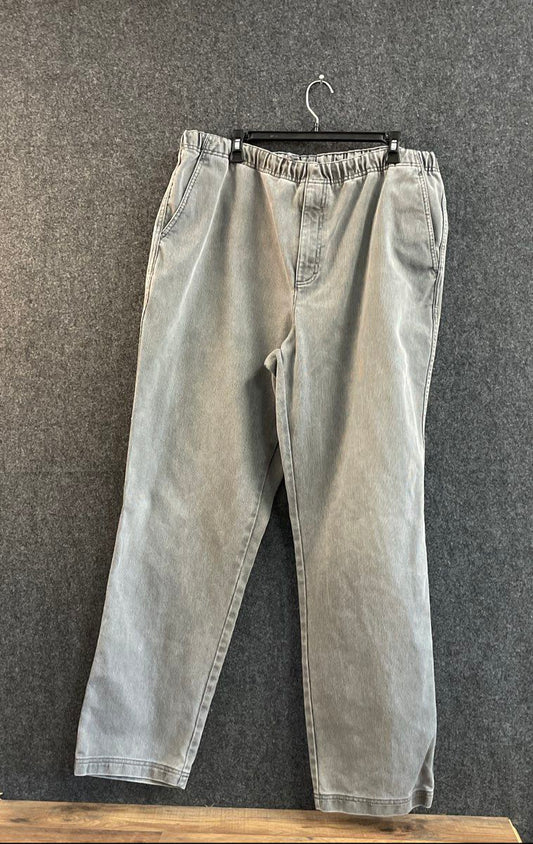 The Territory Ahead Men's Gray Jam Up Pull-On Jeans Elastic Waist Size XL