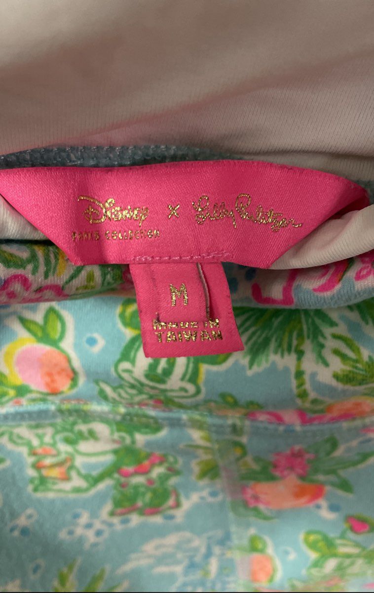 Lilly Pulitzer Women's Leggings Blue Tropical Mickey Floral Sz M