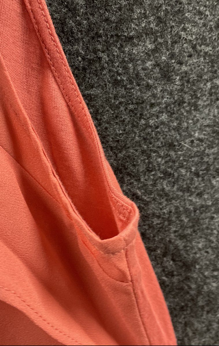 Loft Women's Coral Ruffle Neck Mixed Media Sleeveless Blouse Top NWT Sz SP