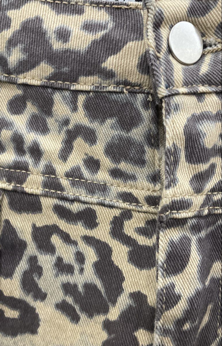 Fashion Nova Womens Cheetah Leopard Print High Rise Flare Flap Pocket Pants Sz M