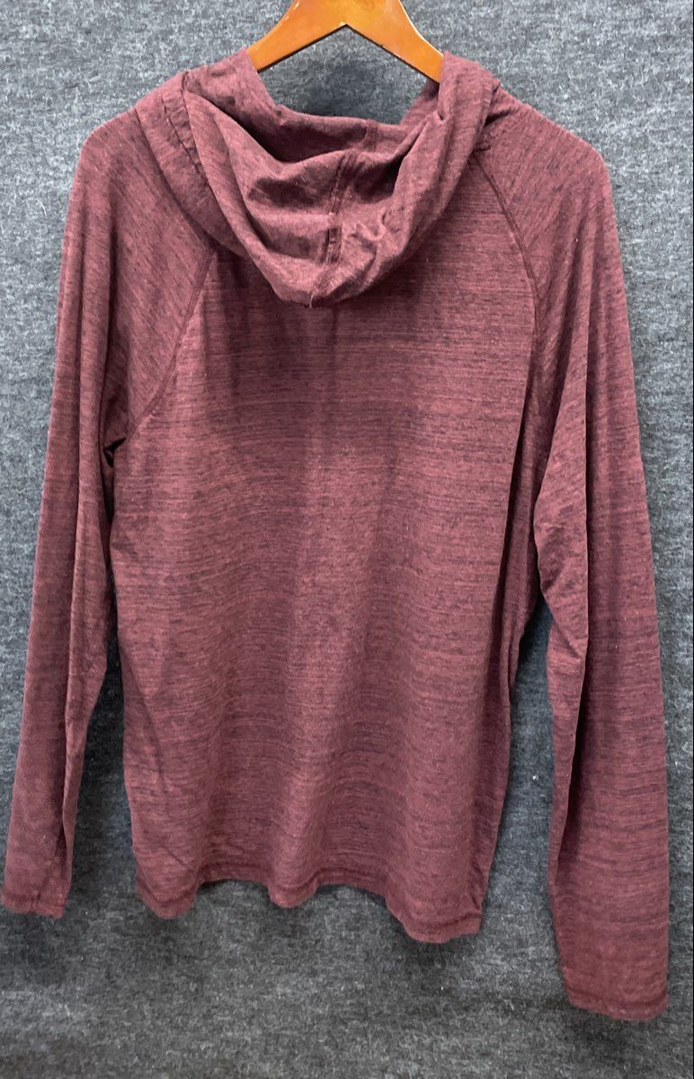 Vans Men's Red Heather Lightweight Space Dye Raglan Long Sleeve Hoodie Sz L