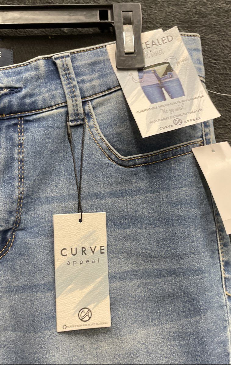Curve Appeal Women's Curve Jeans Light Wash No-Gap Waist Skinny Sz 8/29 NWT