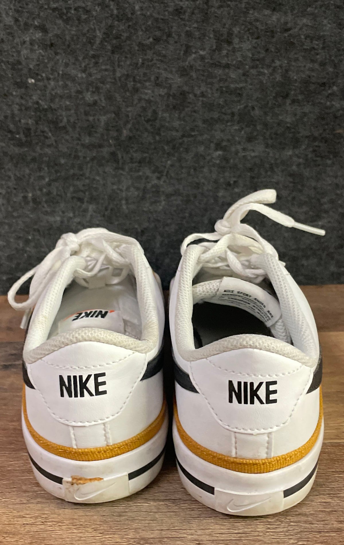 Nike Court Legacy DA5380-102 White Black Gum Sneakers Size 5Y