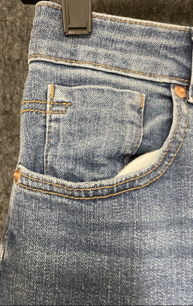 Denim Co. Women's Blue High Waist Skinny Jeans Frayed Hem Distressed Sz 6 NWT