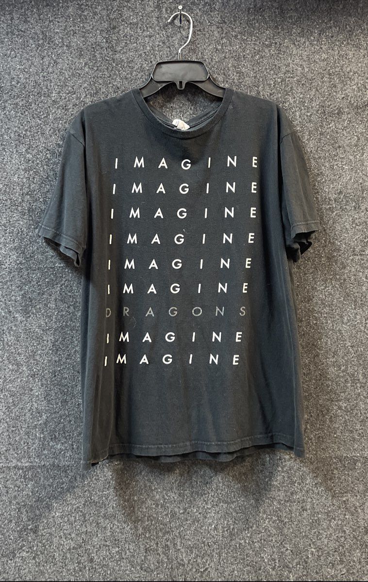 Imagine Dragons North American Tour T-Shirt Black Graphic Double Stitch XL