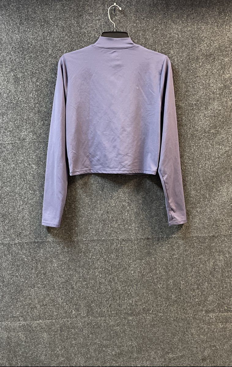 Under Armour Women's Purple Cropped Mock Neck Long Sleeve Shirt Sz XL