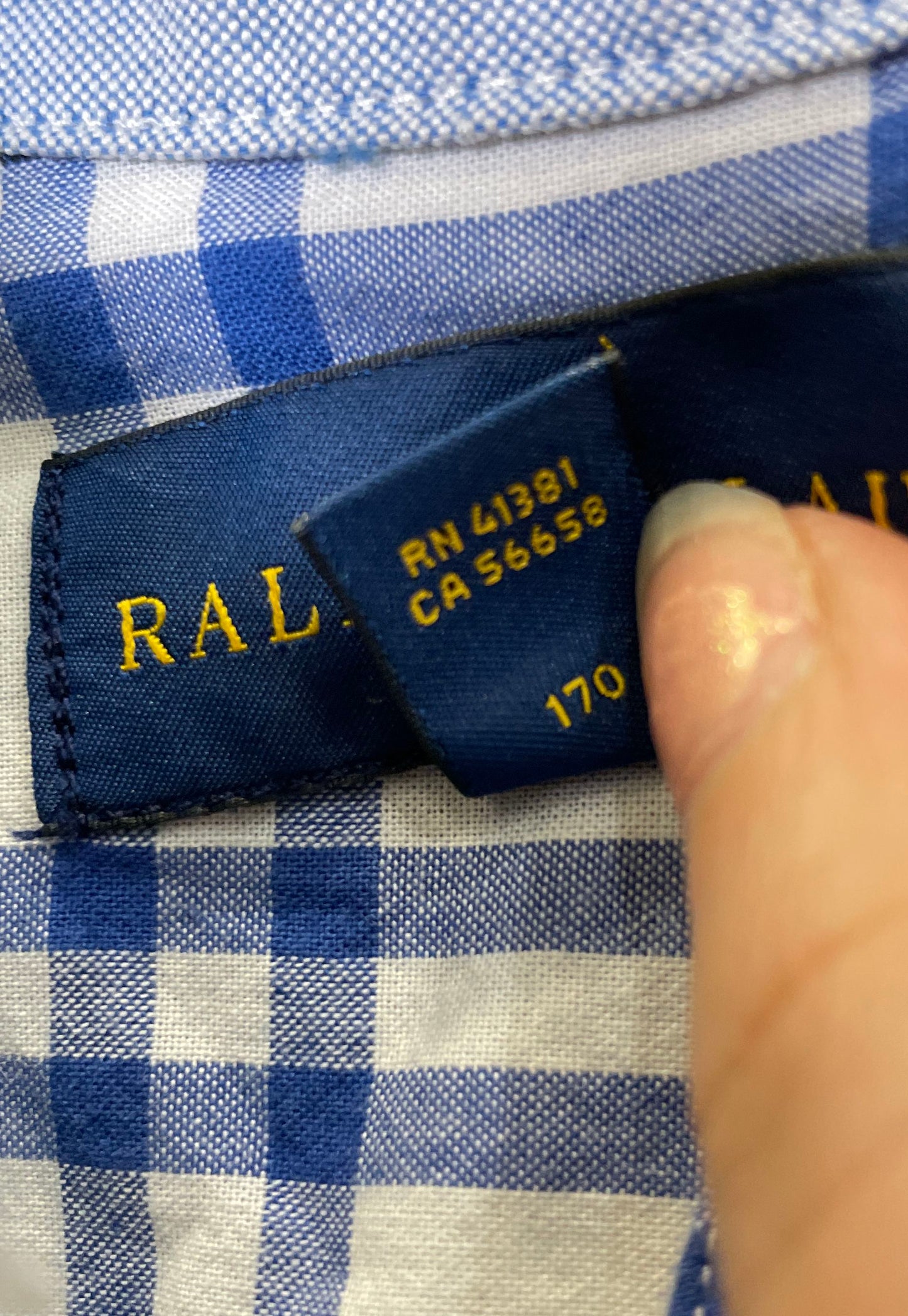 Ralph Lauren Boys Green Blue Plaid LS Button Down Shirt Pony Logo Sz XL 18-20
