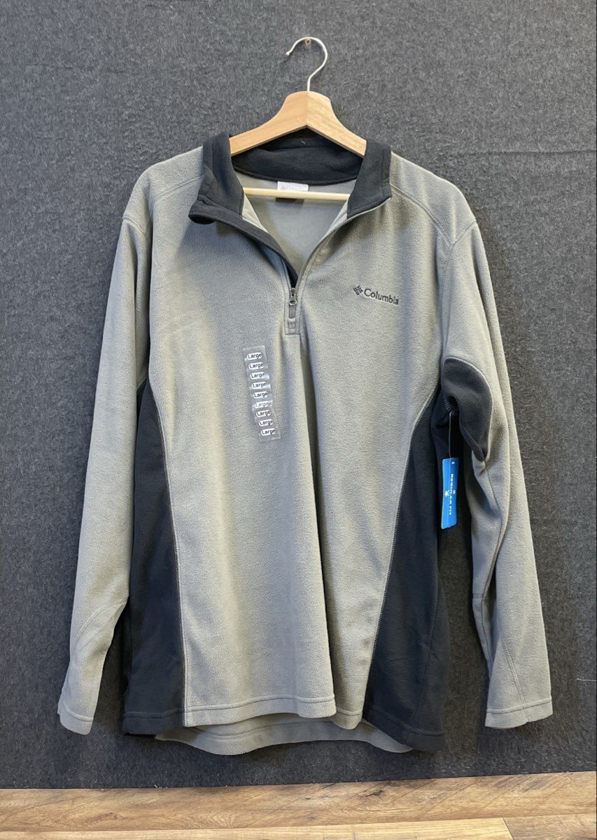 Columbia Men's Pine Ridge Half Zip Fleece Pullover Gray NWT Regular Fit Sz L