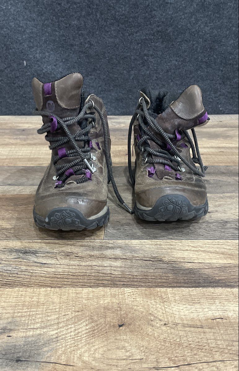 Merrell Moab Mid Waterproof Brown Purple Women's Hiking Boots Size 5