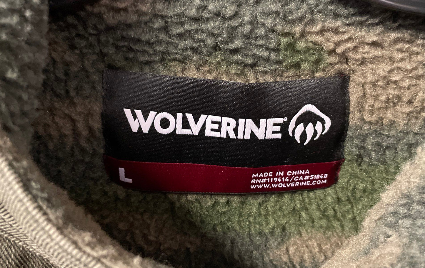 Wolverine Men's Green Canvas Sherpa Lined Zip-Up Workwear Vest Sz L