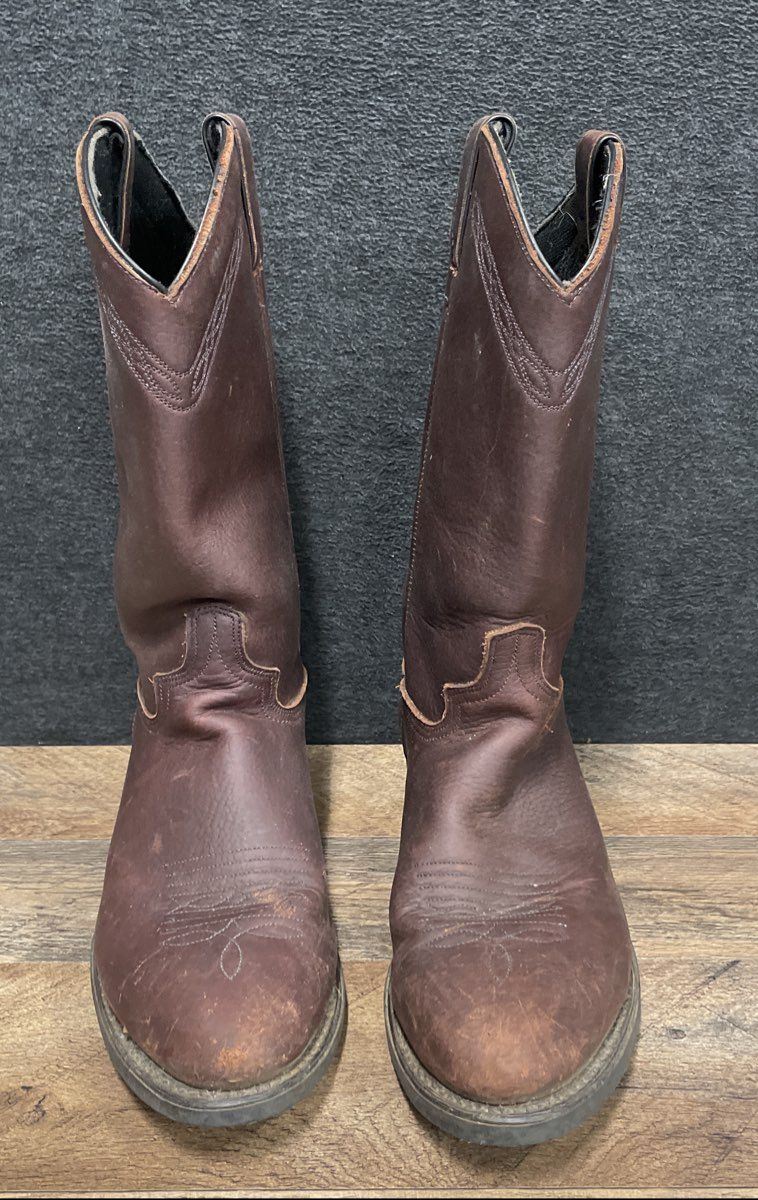 Solair Q.R. Brown Leather Western Cowboy Work Boots Men's Size 9 EE