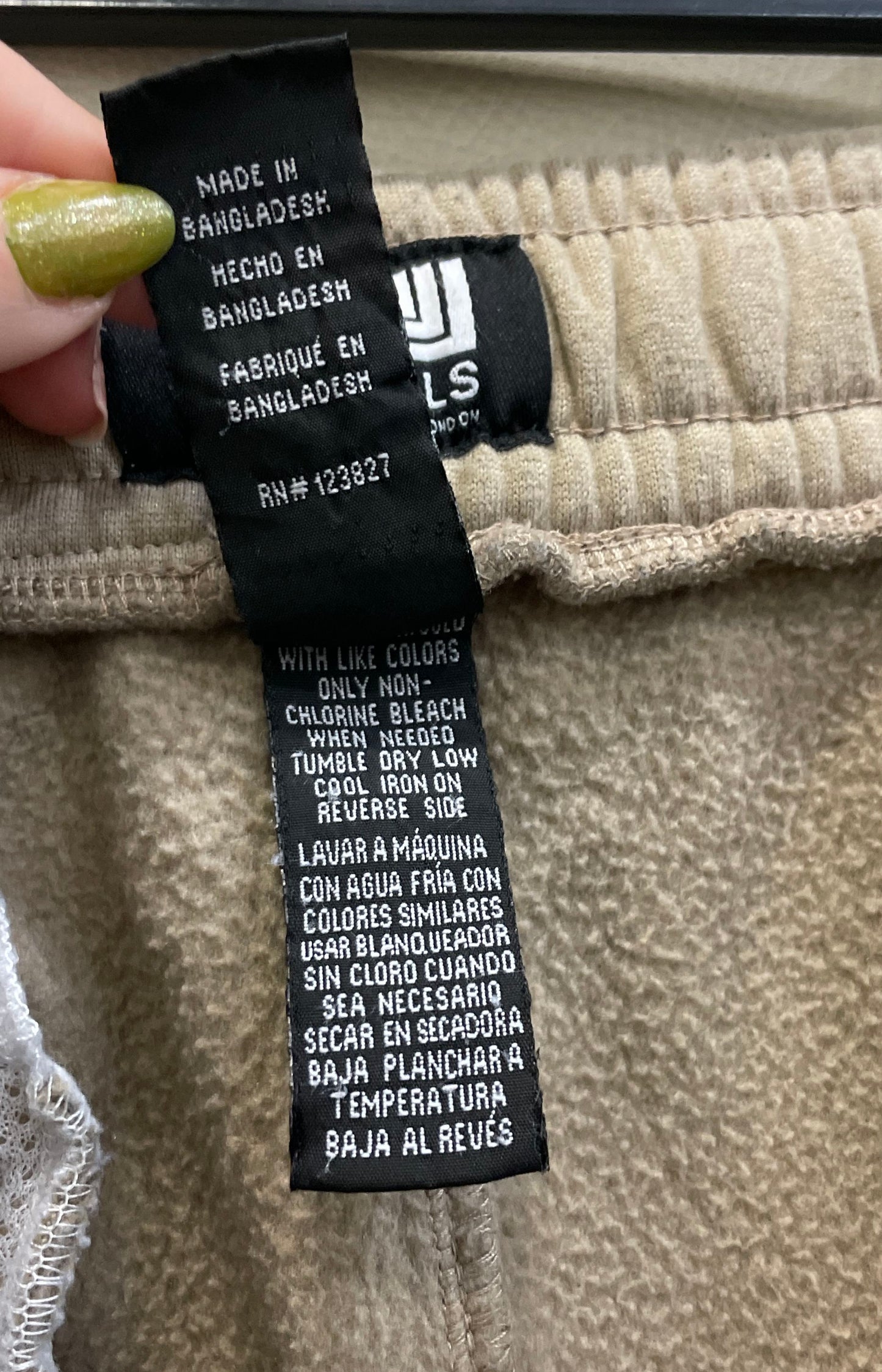 DRJ Essentials Men's Tan Cargo Sweatpants Joggers Fleece Lined Sz L