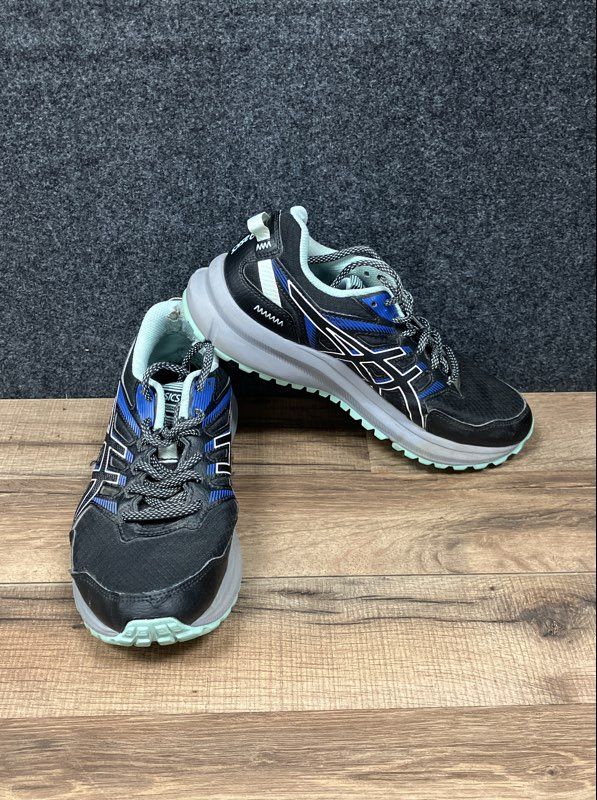 Asics Trail Scout 2 Women's Black Blue Mint Trail Running Shoes Size 8