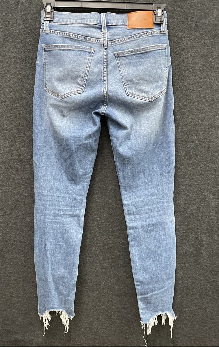Lucky Brand Women's Bridgette High Rise Skinny Blue Distressed Jeans 4/27