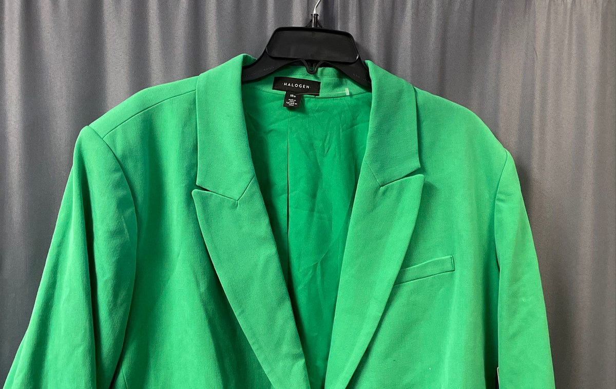 Halogen Women's Vivid Green Single Button Blazer NWT Sz 18W