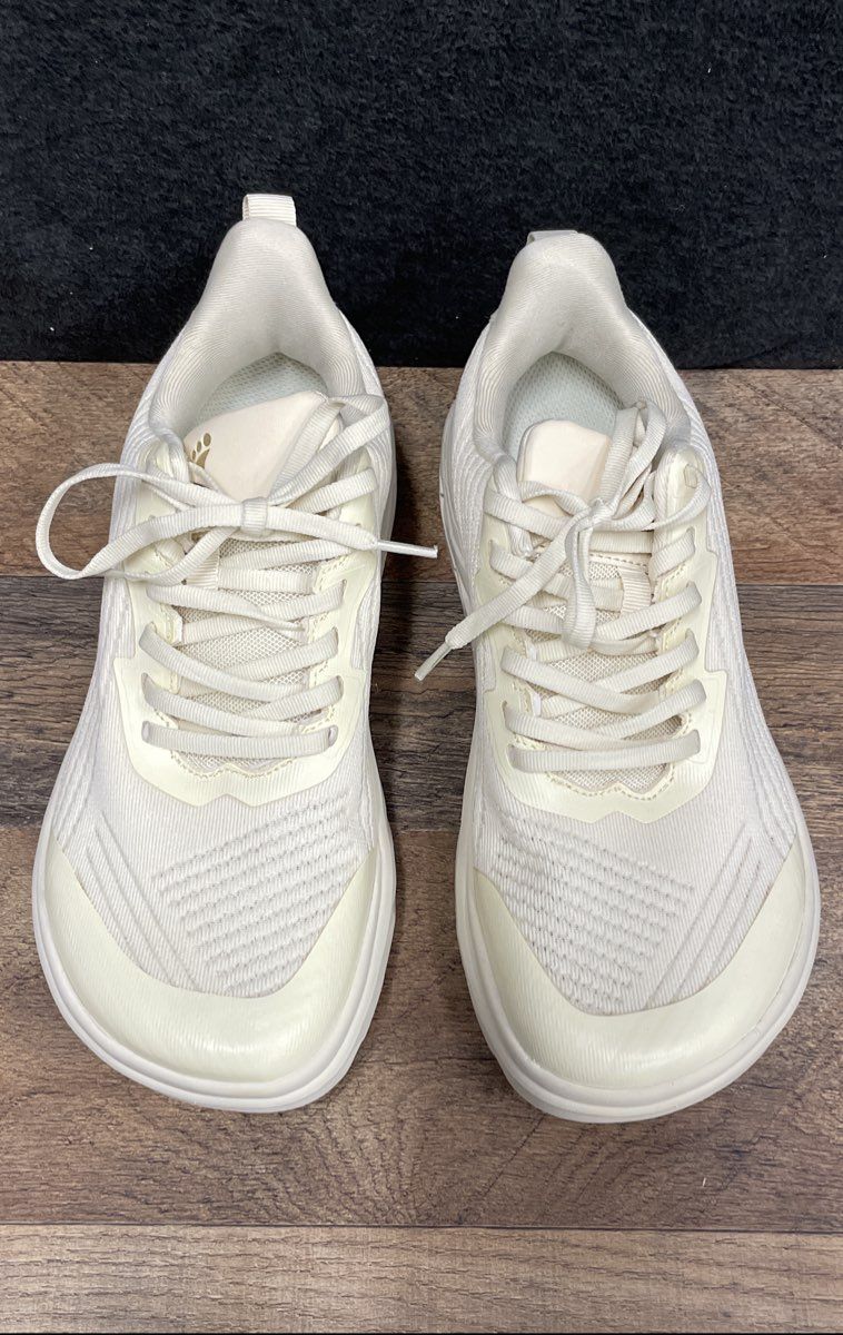 OrthoComfoot Women's Orthopedic Walking Shoes Cream White Sneakers Size 8 38.5