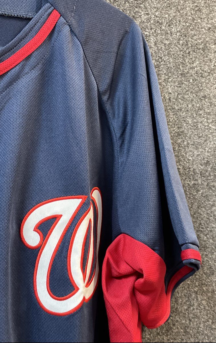 Washington Nationals Men's Baseball Jersey Blue Red #17 Button Down Sz XL