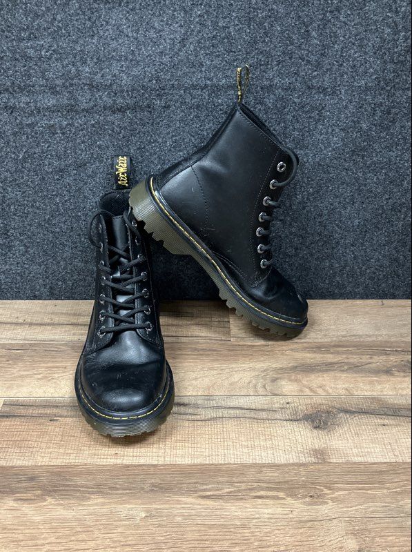 Dr. Martens Luana Black Leather Lace Up Combat Boots Women's Size 8