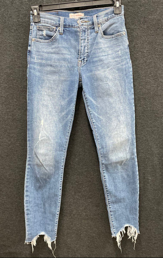 Lucky Brand Women's Bridgette High Rise Skinny Blue Distressed Jeans 4/27