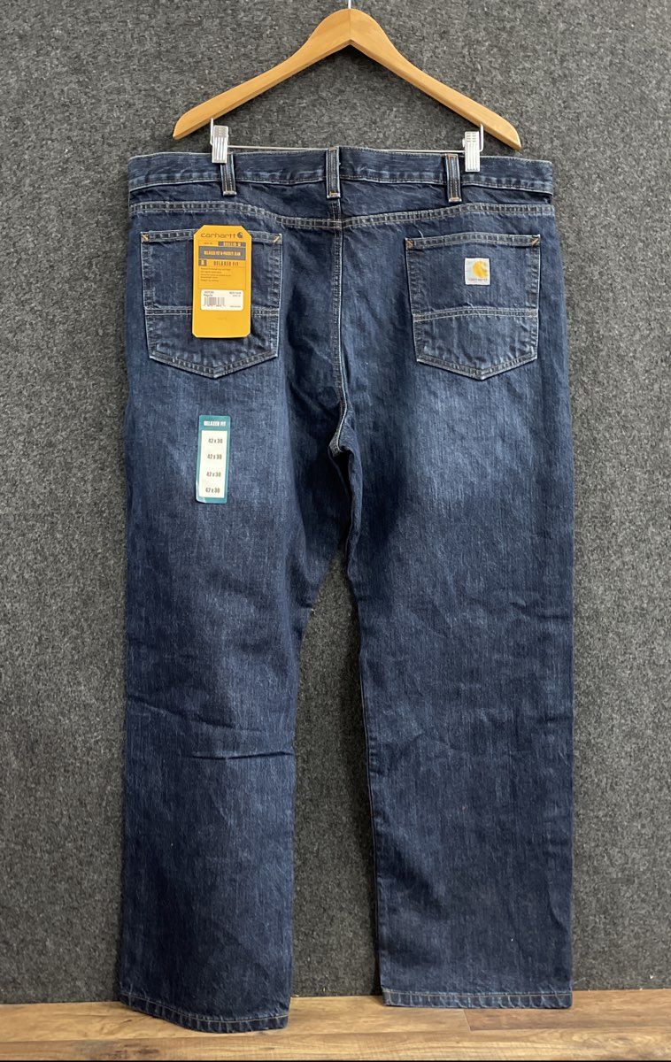 Carhartt Men's Relaxed Fit 5-Pocket Jeans Dark Wash Sz 42x30 NWT