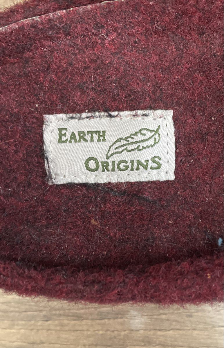 Earth Origins Jenna Burgundy Felt Fabric Slip On Mule Clogs Women's Size 7M