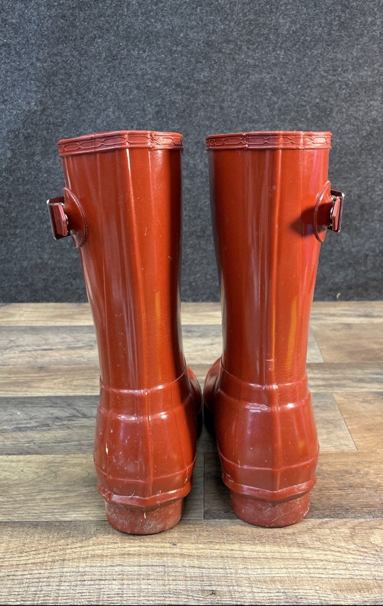 Hunter Women's Original Short Gloss Military Red Rain Boots Size 6