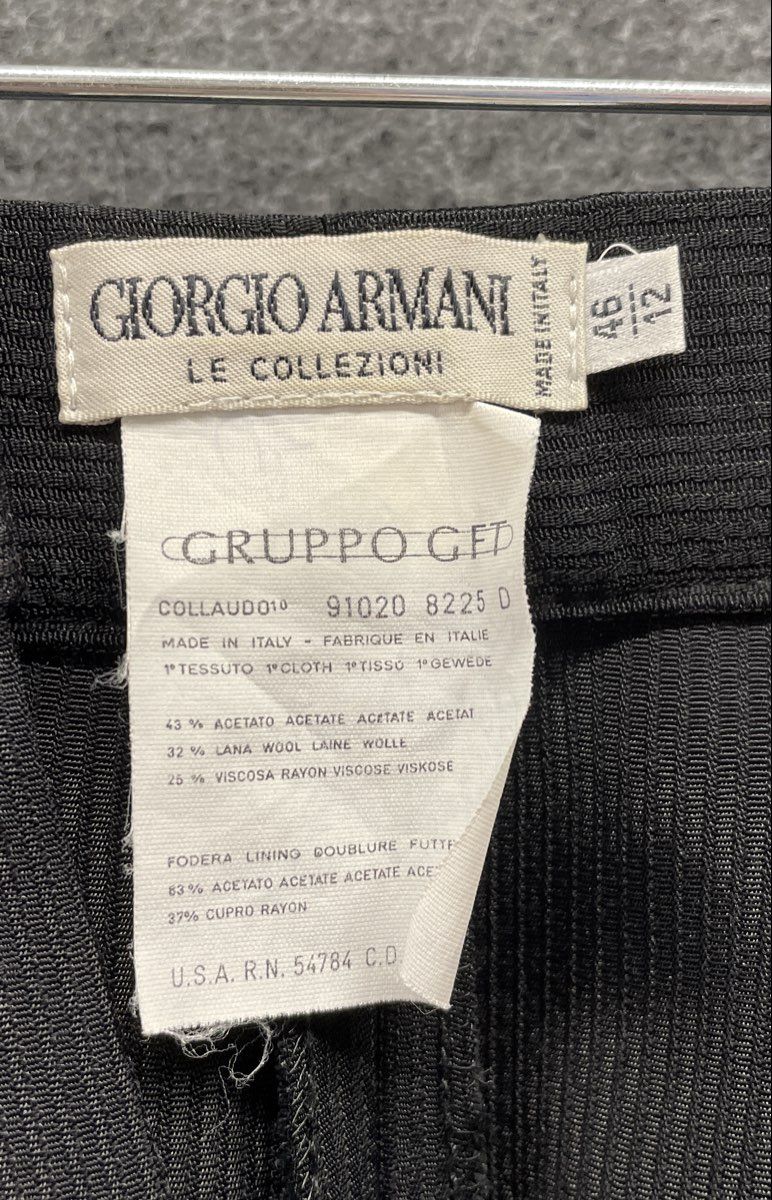 Vintage 90s Giorgio Armani Women's Black High Rise Pleated Dress Pants Sz 46/12