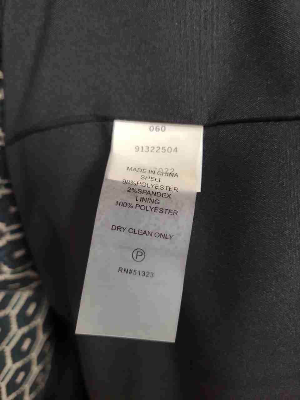 Vince Camuto Women's Geometric Hexagon Print Blazer Rich Black NWT Size 16