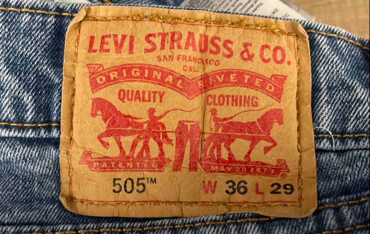 Levi's Men's 505 Regular Fit Straight Leg Light Wash Blue Stretch Jeans 36x29