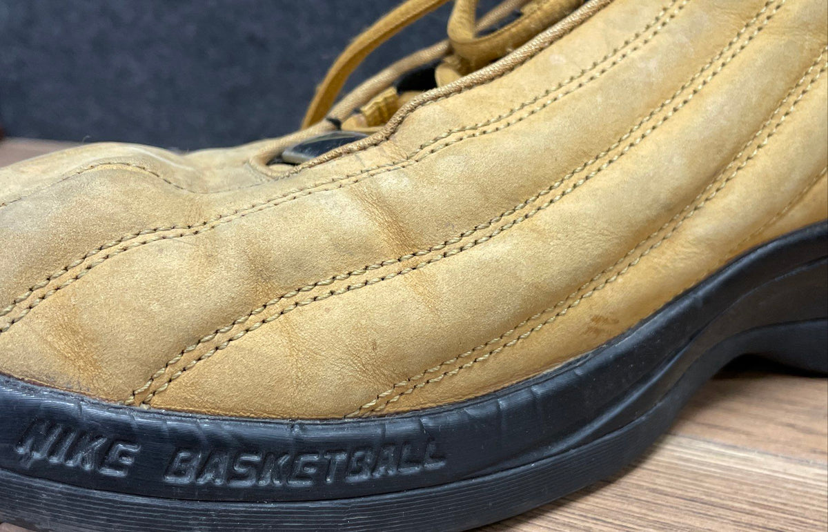 Vintage 90s Nike Air Max Elite Wheat Gold Basketball Shoes Mens Size 12