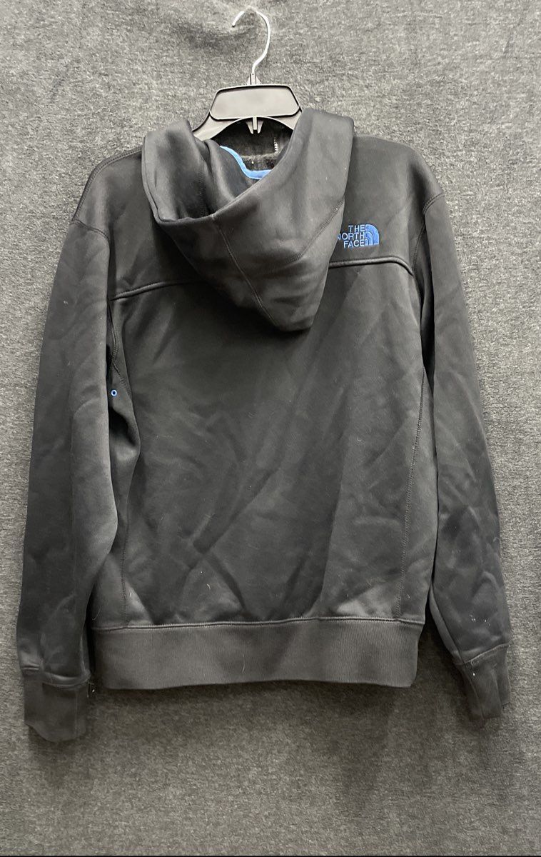 The North Face Men's Black Full Zip Fleece Hoodie Jacket Blue Trim Sz S