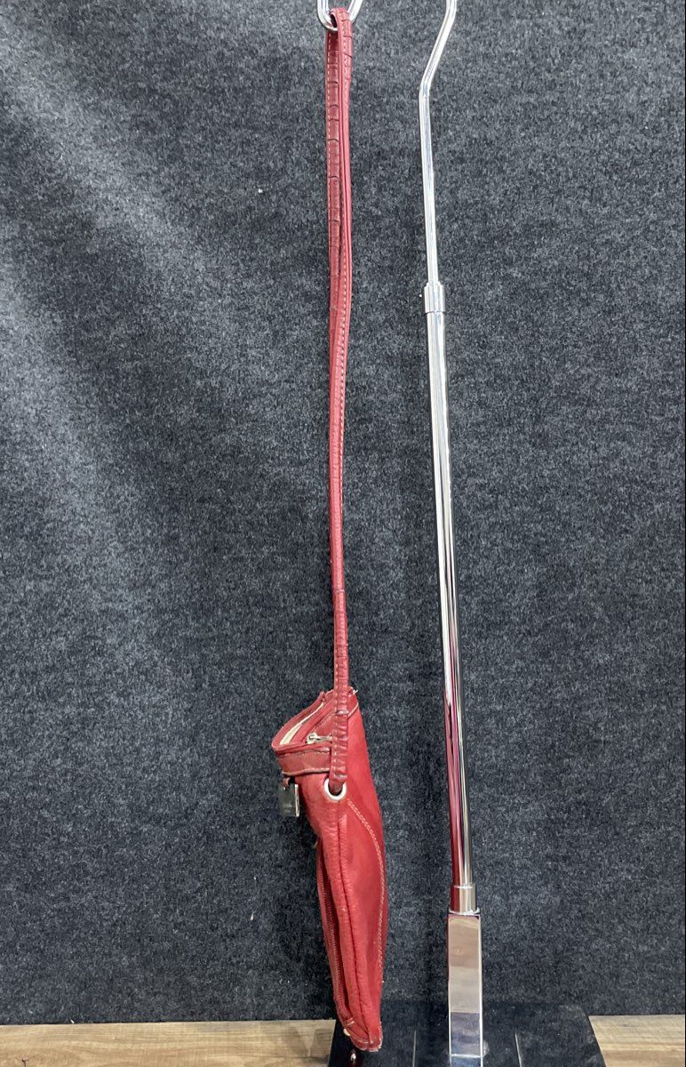 Tignanello Red Pebbled Leather Crossbody Bag Handbag Silver Hardware
