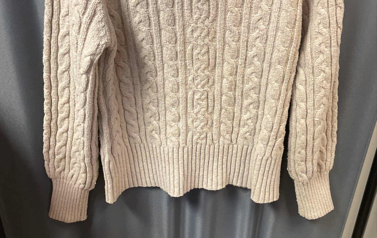 Joie Women's Cream Cable Knit Mock Neck Pullover Sweater Sz S