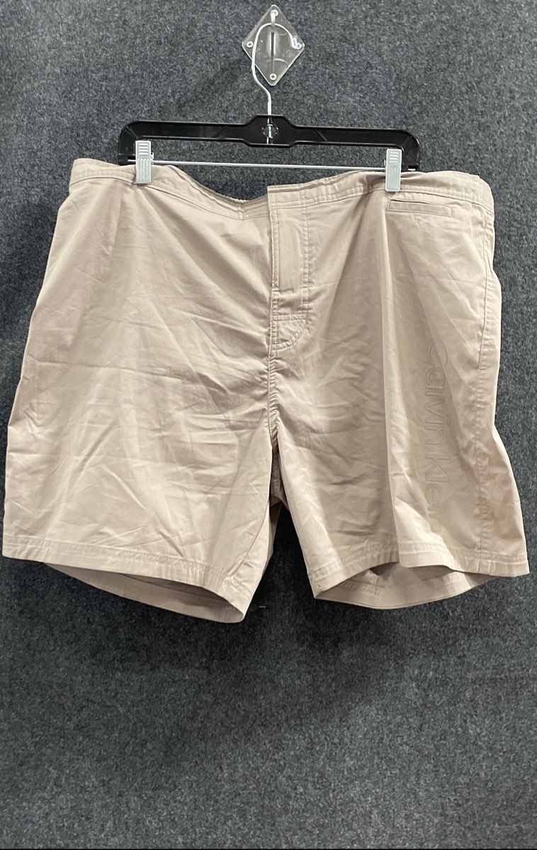 Calvin Klein Men's Khaki Chlorine Resistant Swim Shorts Embroidered Logo 2XL NWT