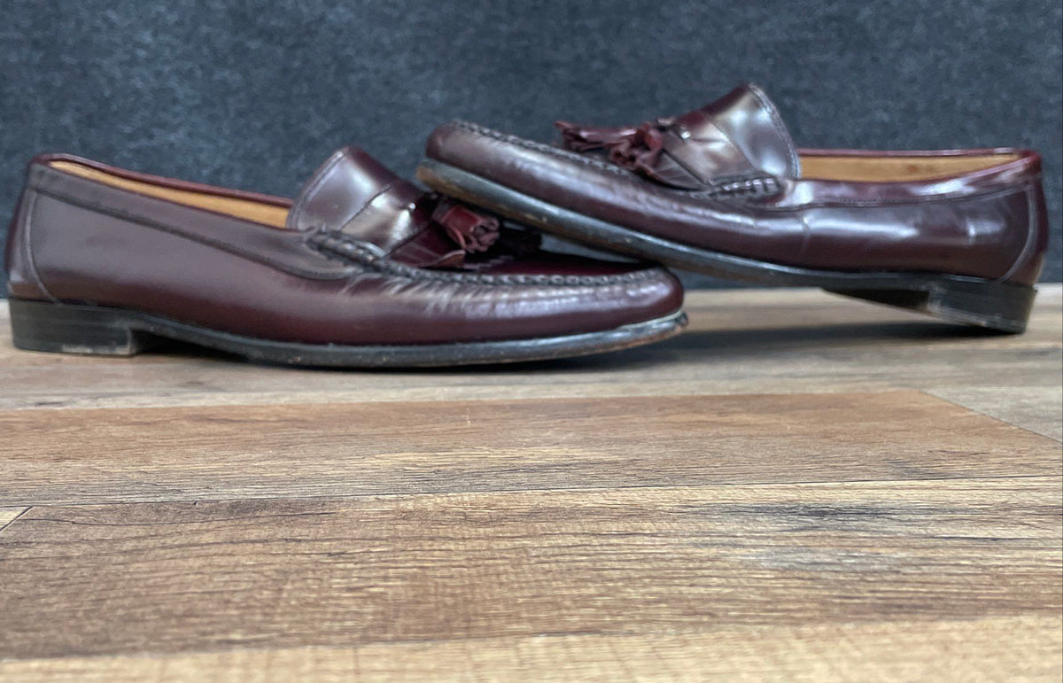 G.H. Bass & Co. Brown Leather Tassel Kiltie Loafers Dress Shoes Size 12