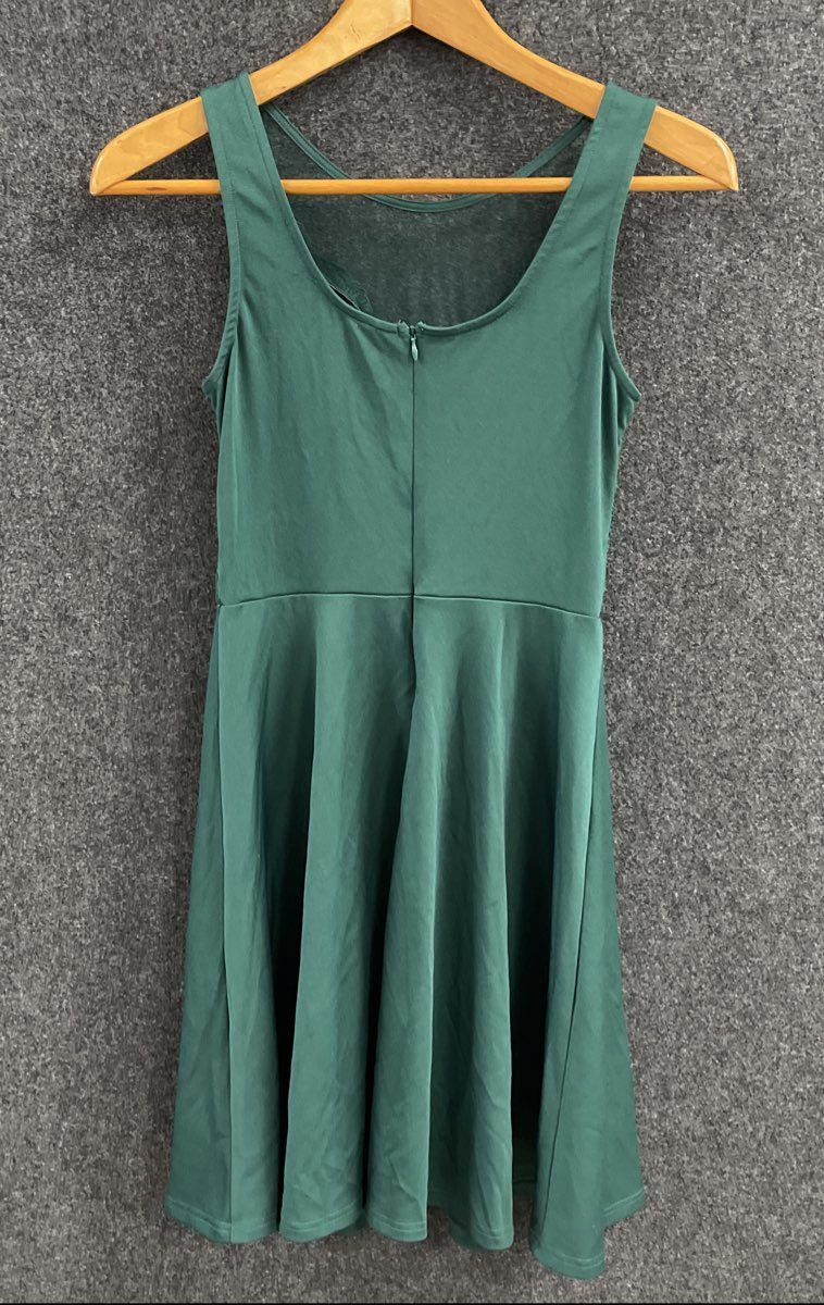 Grace Karin Women's Green Lace Bodice Sleeveless Fit and Flare Skater Dress Sz M