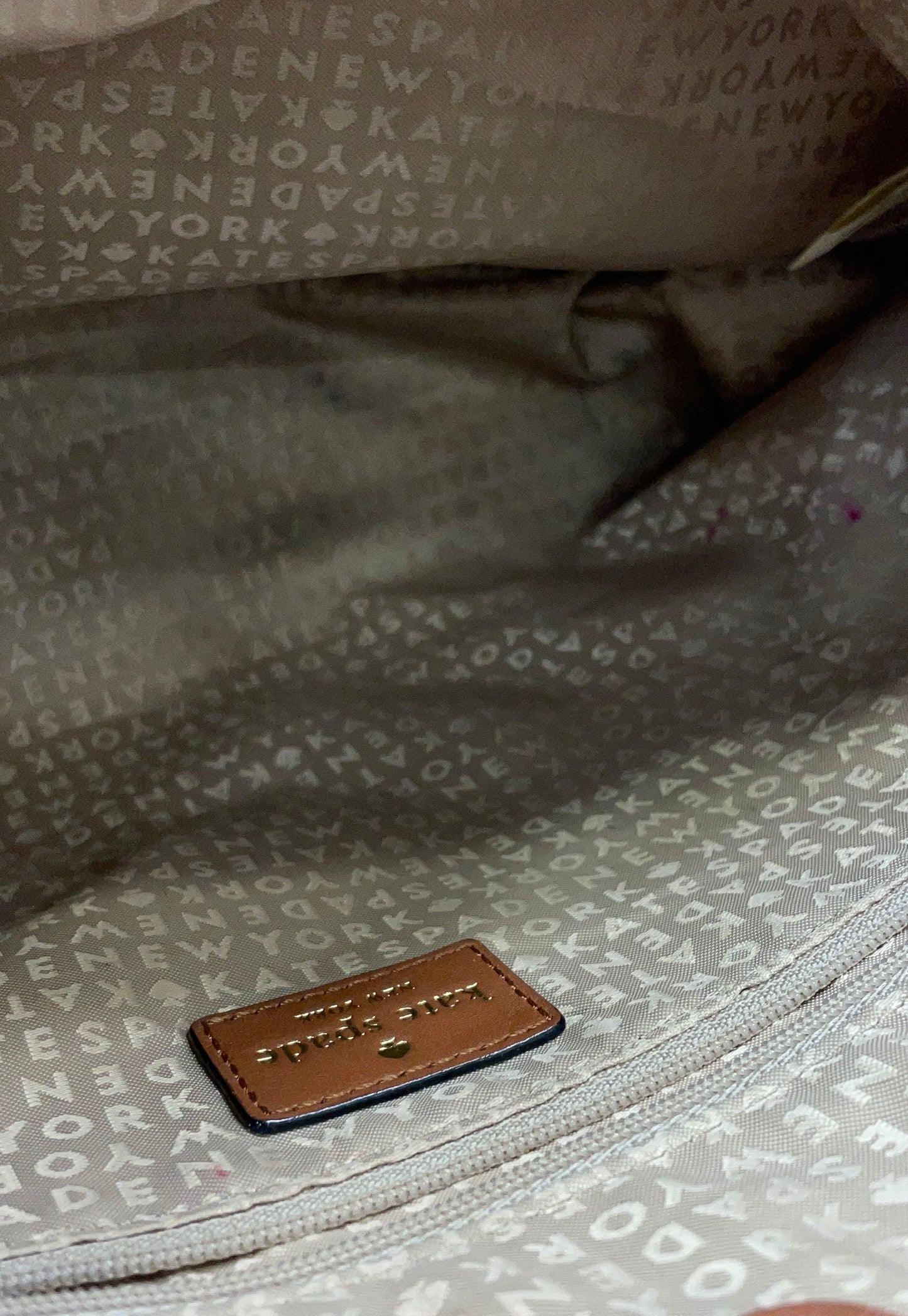 Kate Spade Brown Leather Satchel Handbag Gold Hardware