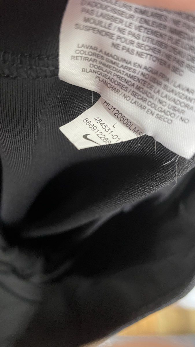 Nike Women's Dri-FIT Yoga Pants Black Orange Flare Leg Performance Sz L
