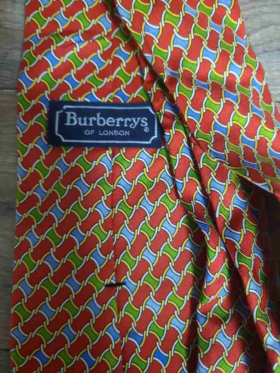 Burberrys Lands' End Men's Silk Tie Lot 3 Vintage 90s Striped Geometric