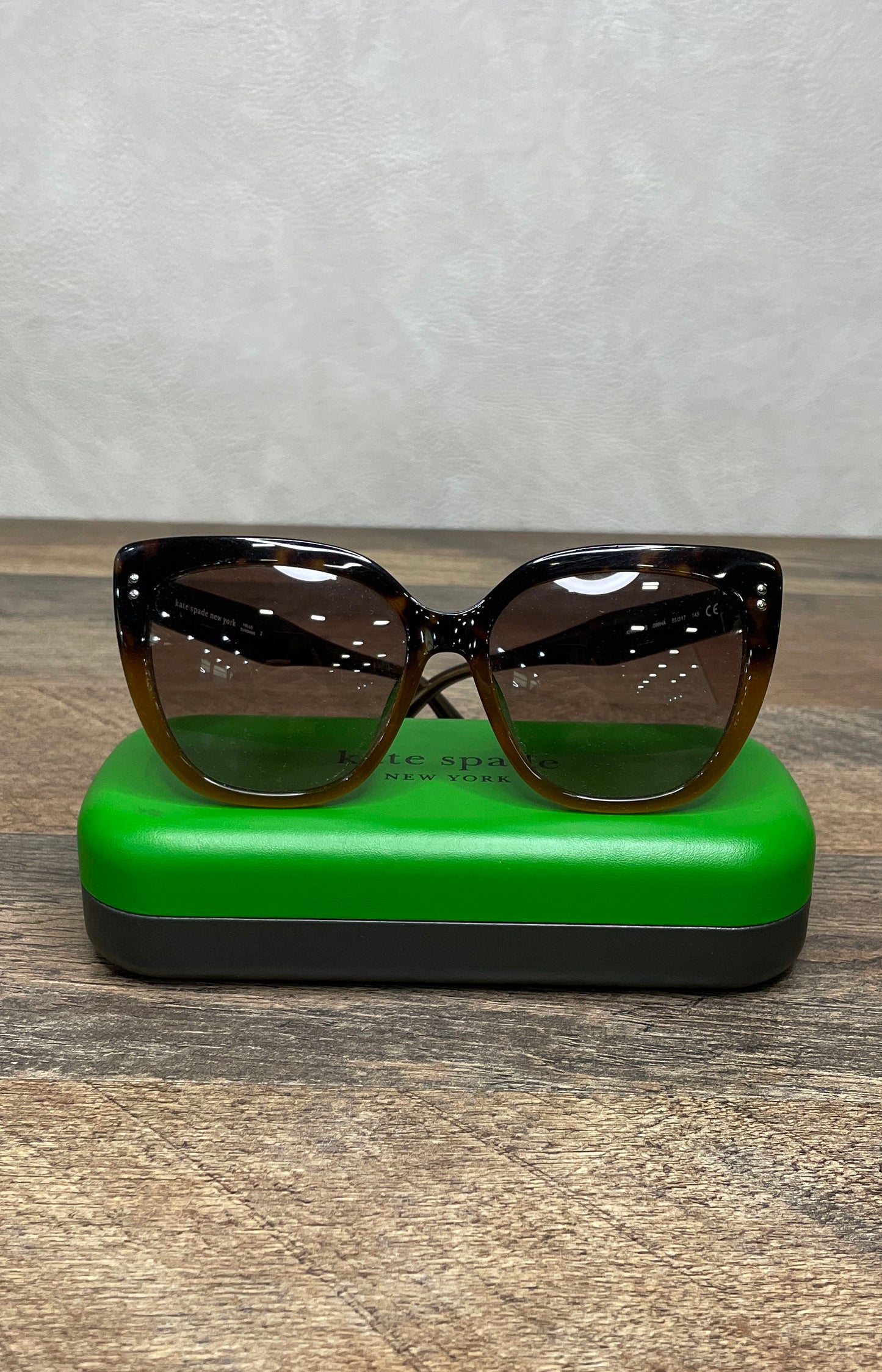 Kate Spade Tortoise Kiyanna/S Cat Eye Sunglasses Brown Gradient Lens Hard Case
