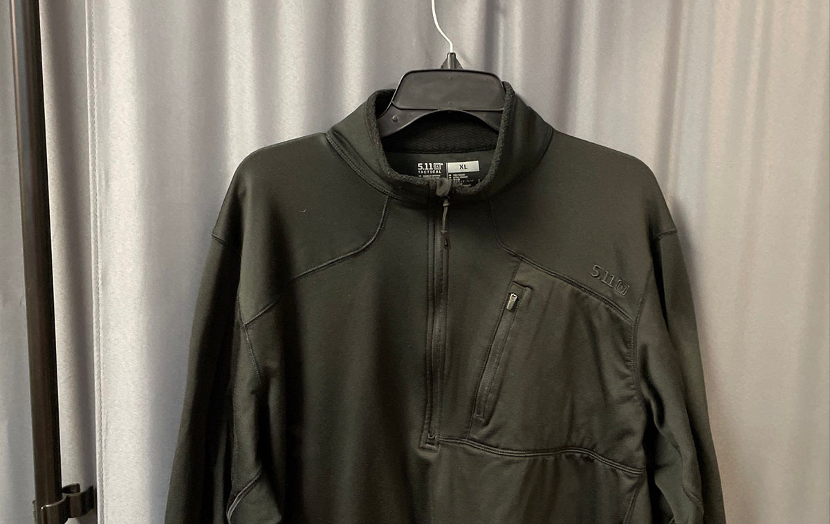 5.11 Tactical Men's Black 1/2 Zip Pullover Mock Neck Chest Pocket Sz XL