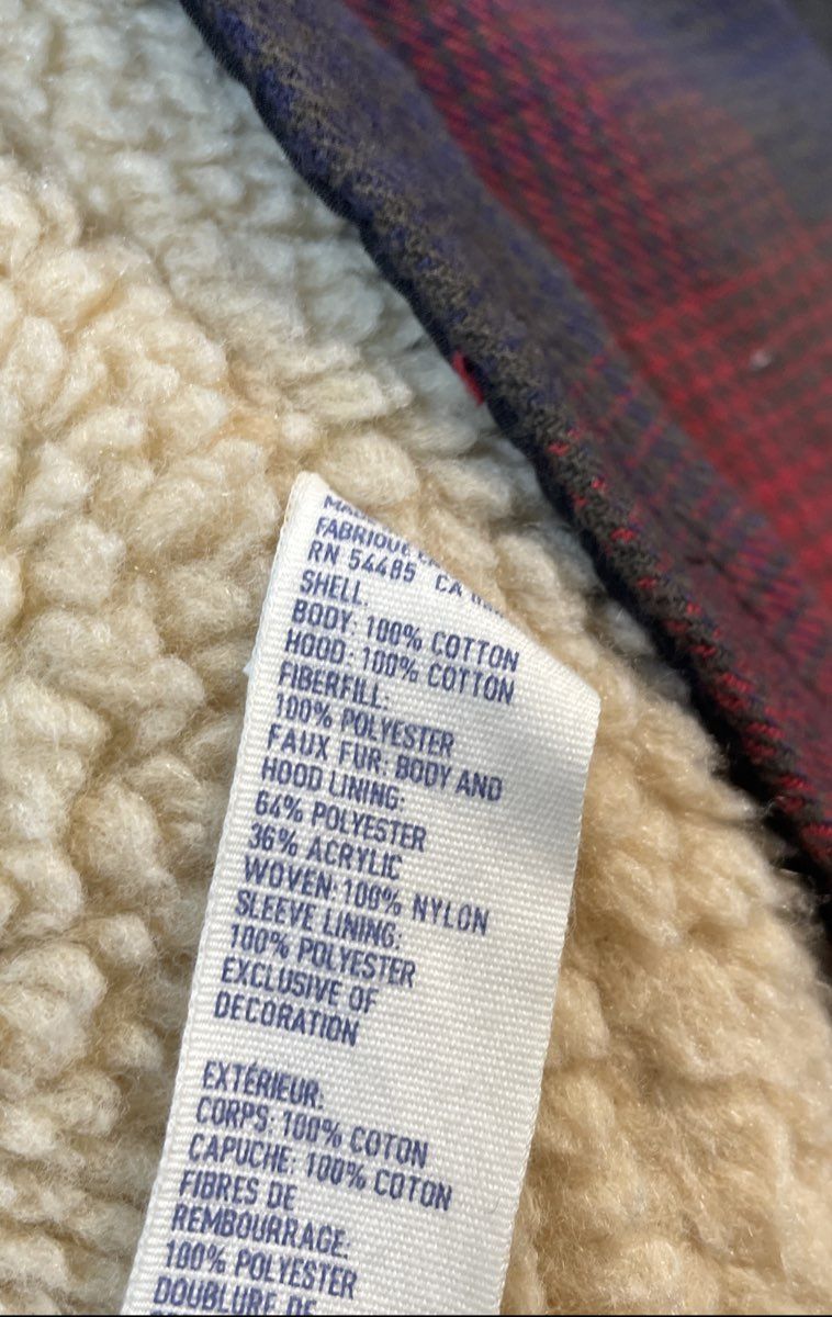 American Eagle Men's Hooded Flannel Shirt Jacket Red Plaid Sherpa Lined Sz L