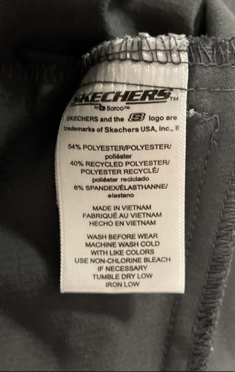 Skechers by Barco Women's Scrub Top Charcoal Gray V-Neck Zipper Pocket Size M