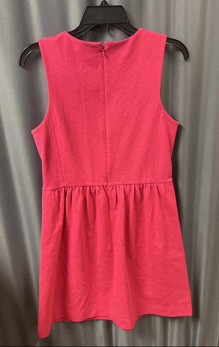 J. Crew Women's Pink Sleeveless Fit & Flare Textured Cotton Pique Dress Sz S