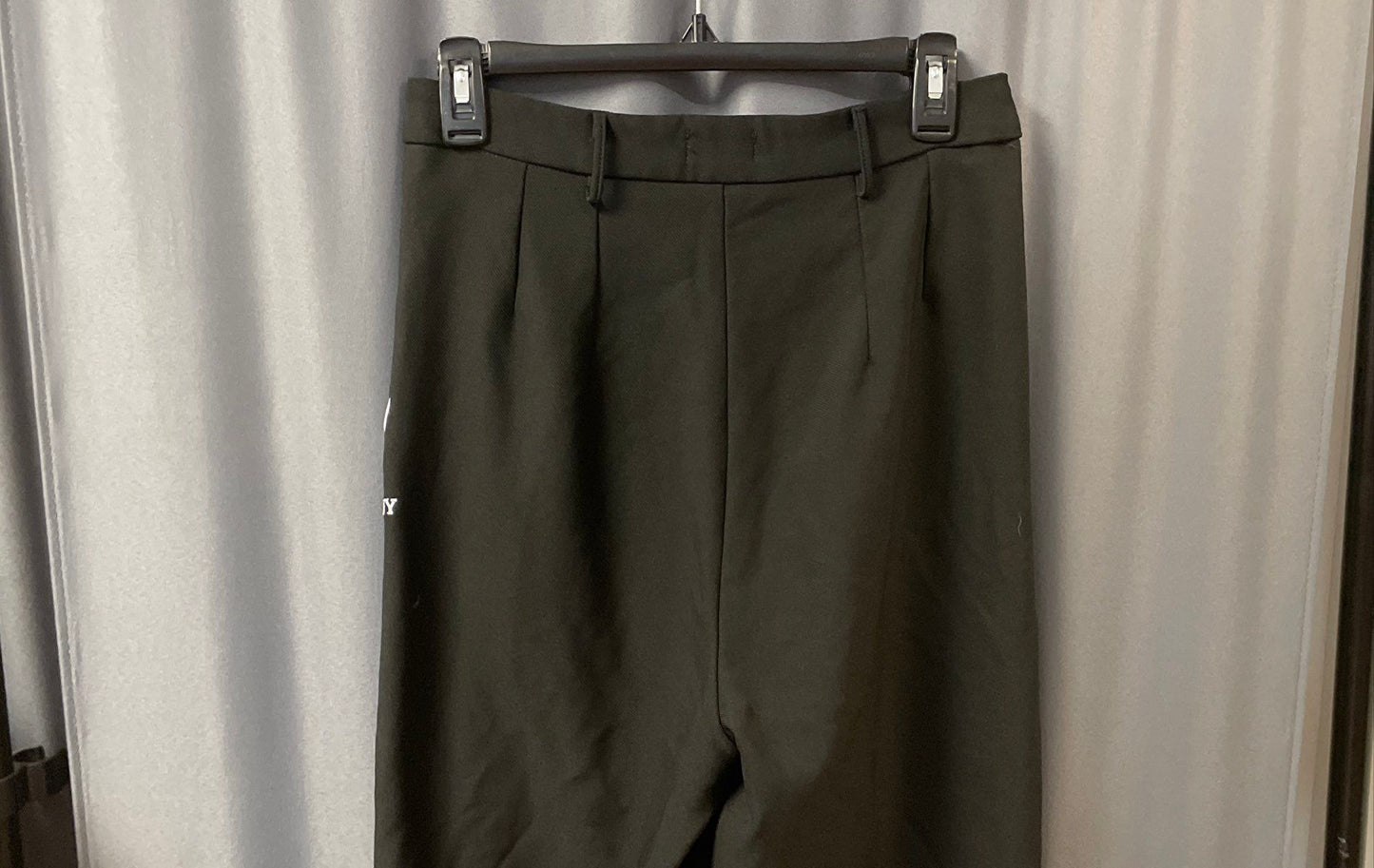 Playboy by PacSun Women's Black Embroidered Logo Pleated Wide Leg Pants Size M