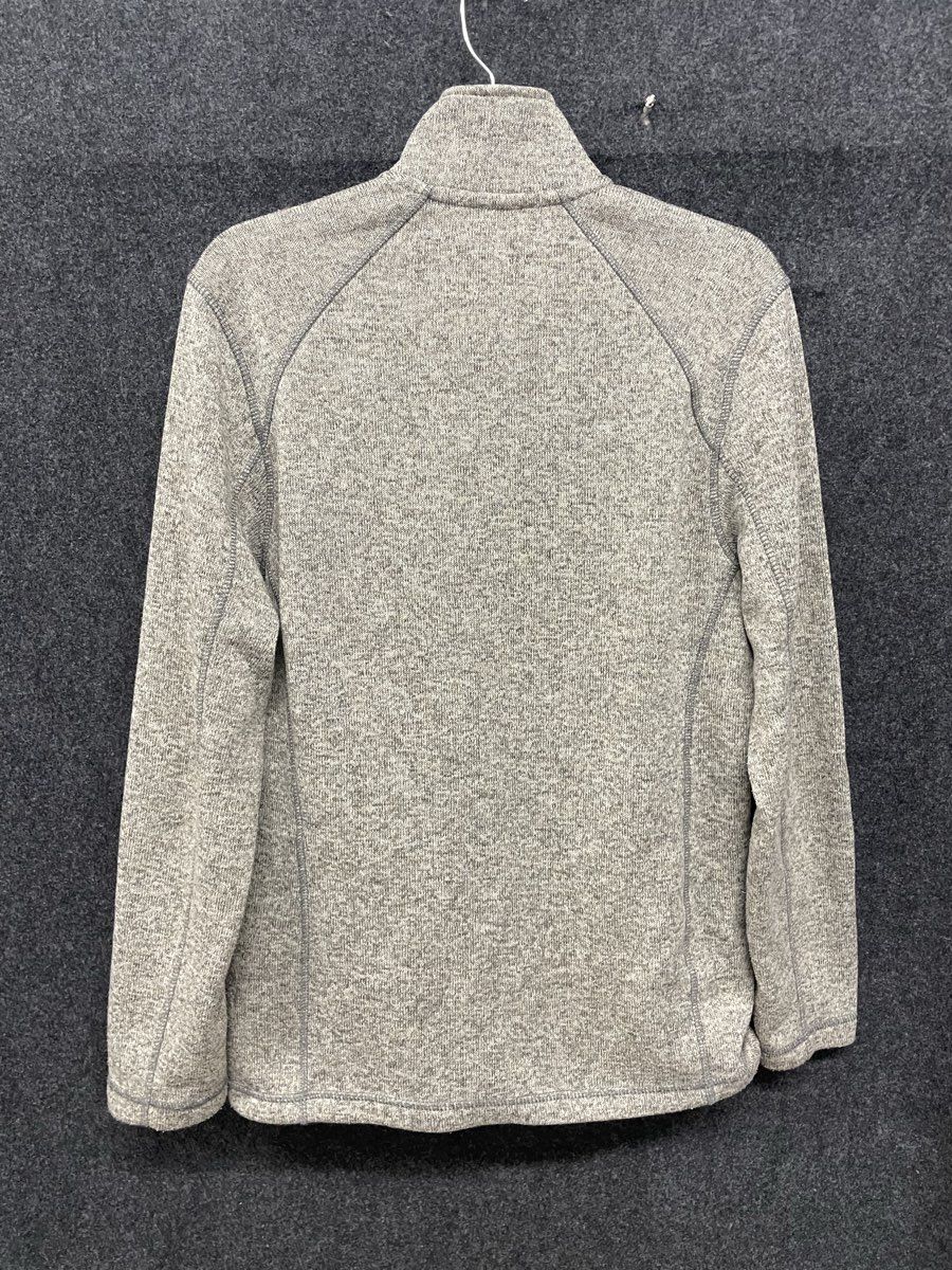 Eddie Bauer Men's Grey Marled Sweater Fleece Full Zip Mock Neck Jacket Sz S